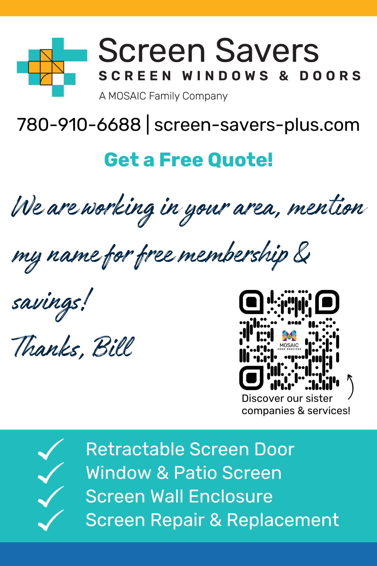 Screen Savers Door hanger post it notes (250 booklets with 25 individual post-it's each)